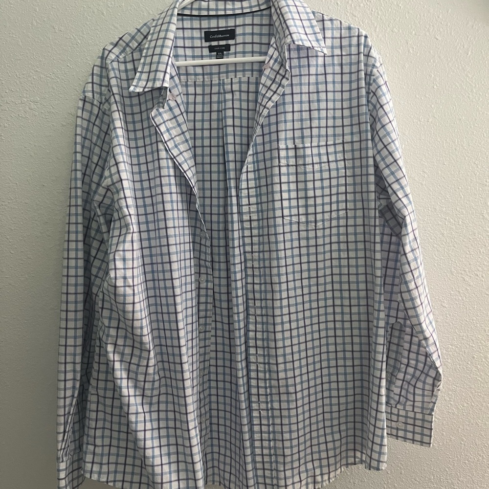 Croft & Barrow Blue, Purple and White Button Down Shirt